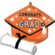 Orange Grad Cap & Diploma Congrats Grad Foil Balloon, 25in - True to Your School