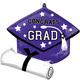 Purple Grad Cap & Diploma Foil Balloon 25in