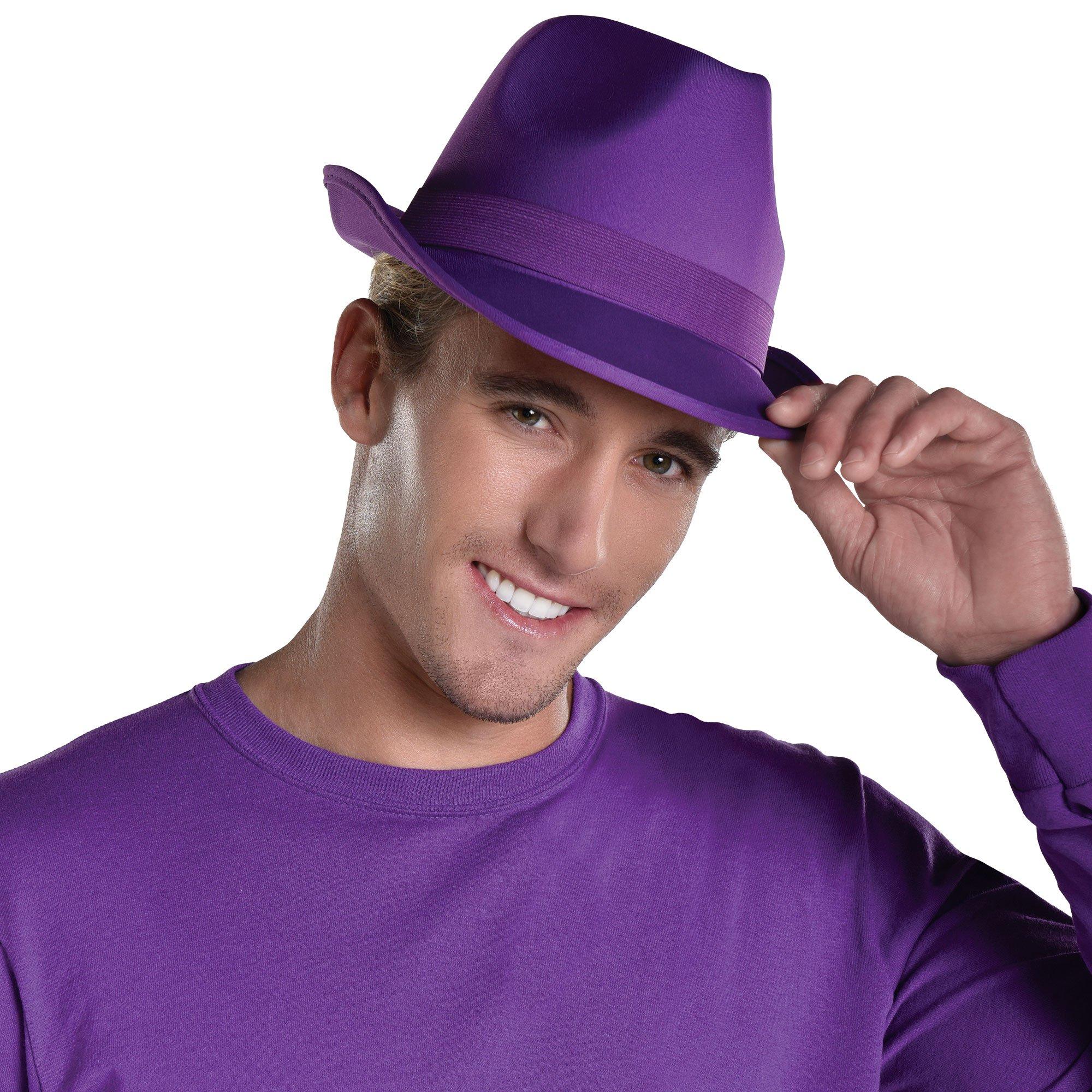 Purple gangster hat on sale