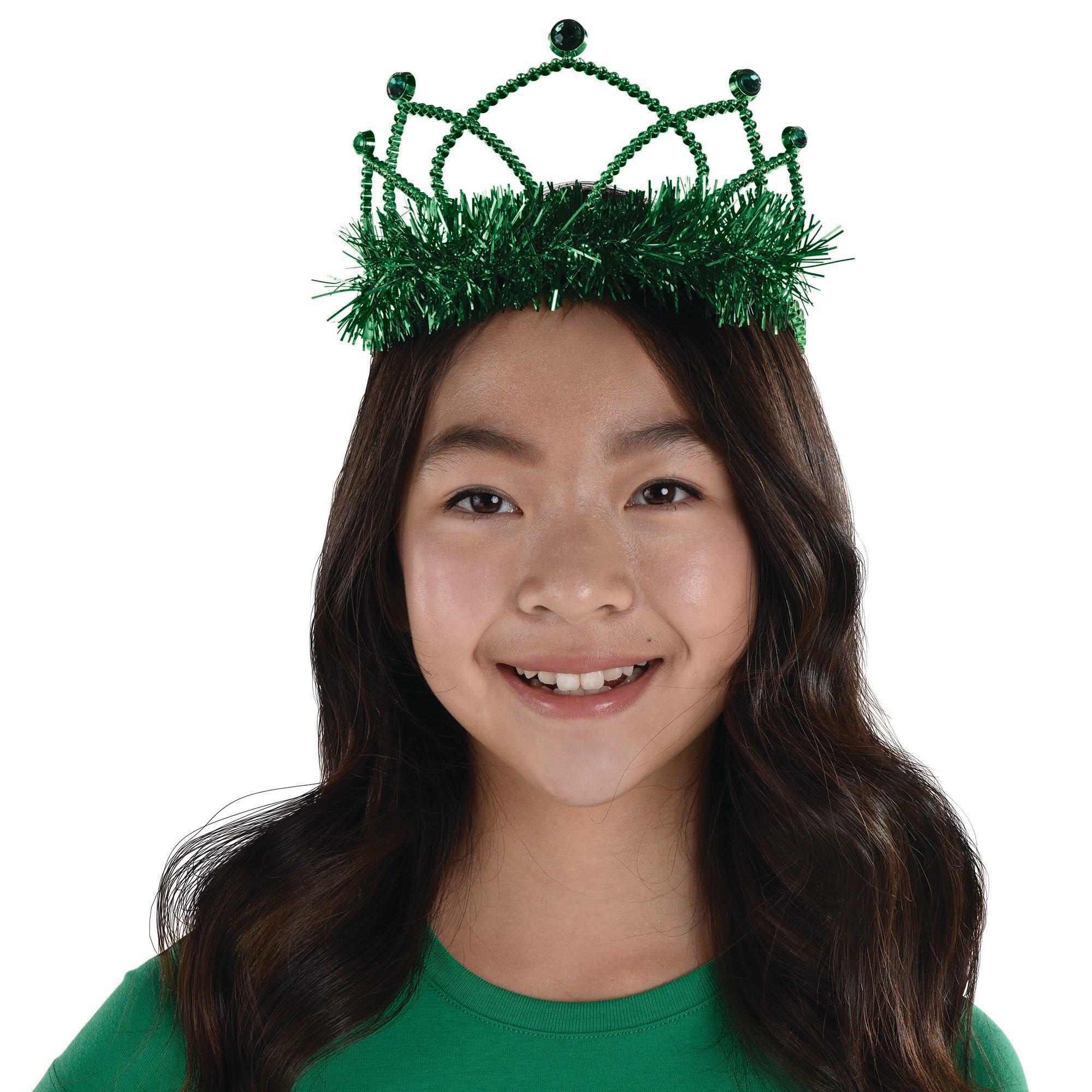 Festive Green Rhinestone Tiara