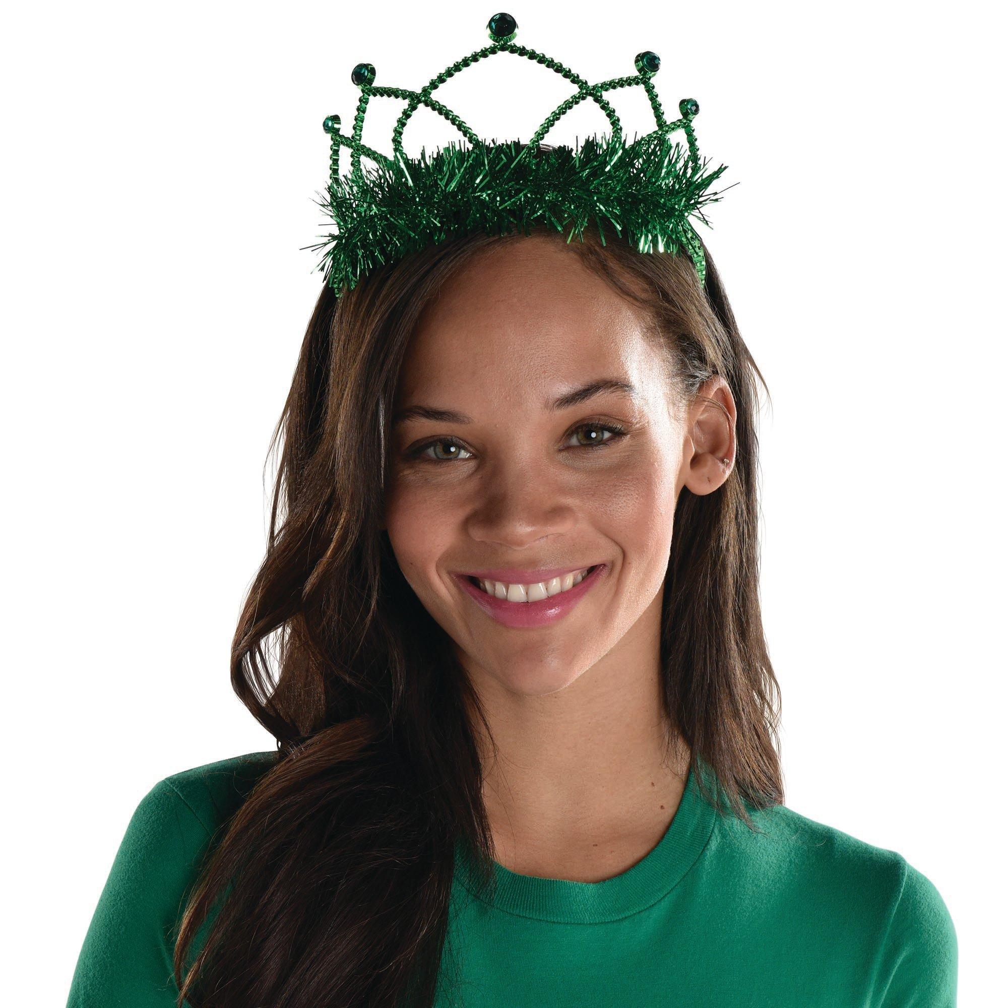 Festive Green Rhinestone Tiara