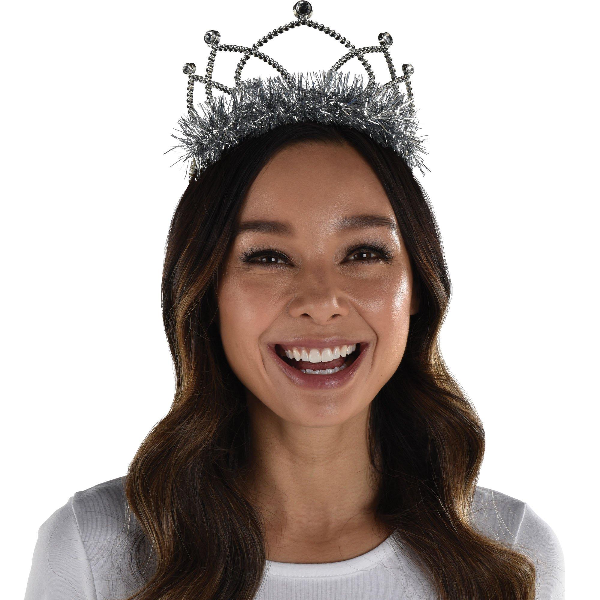 Silver Rhinestone Tiara Party City