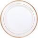 Rose Gold-Trimmed Premium Plastic Dinner Plates, 10.25in, 20ct