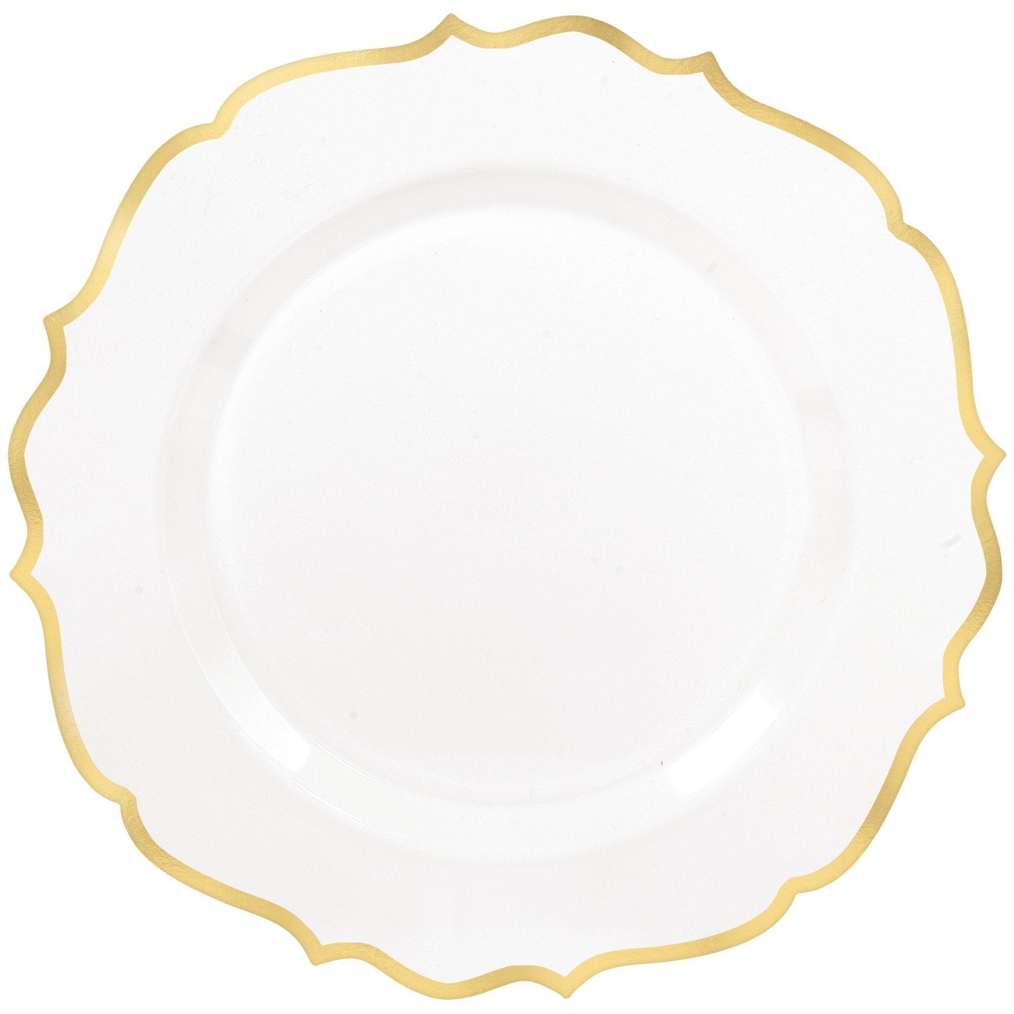 Plastic plate shop with gold rim