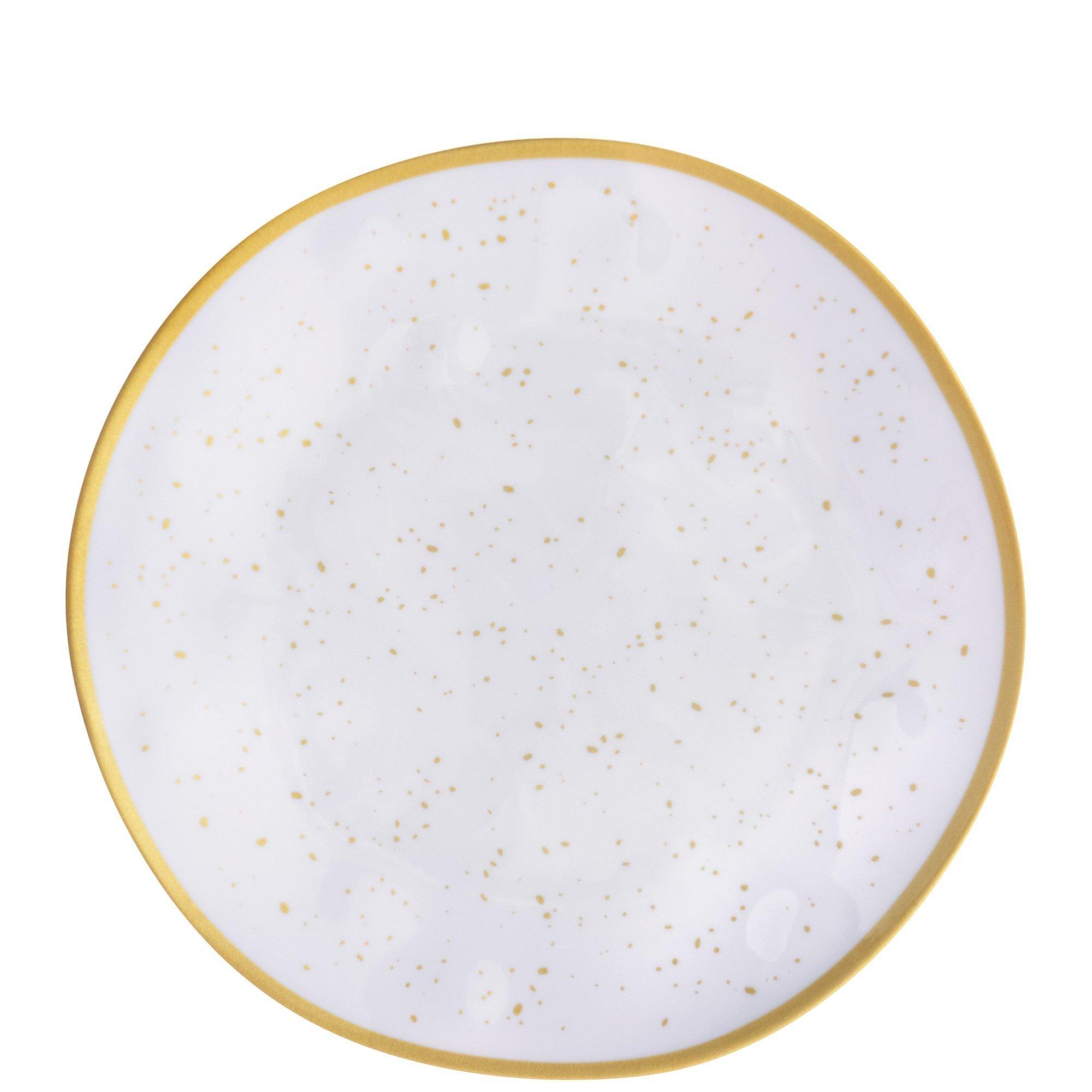 White With Speckles Melamine Dessert Plate, 8.3in