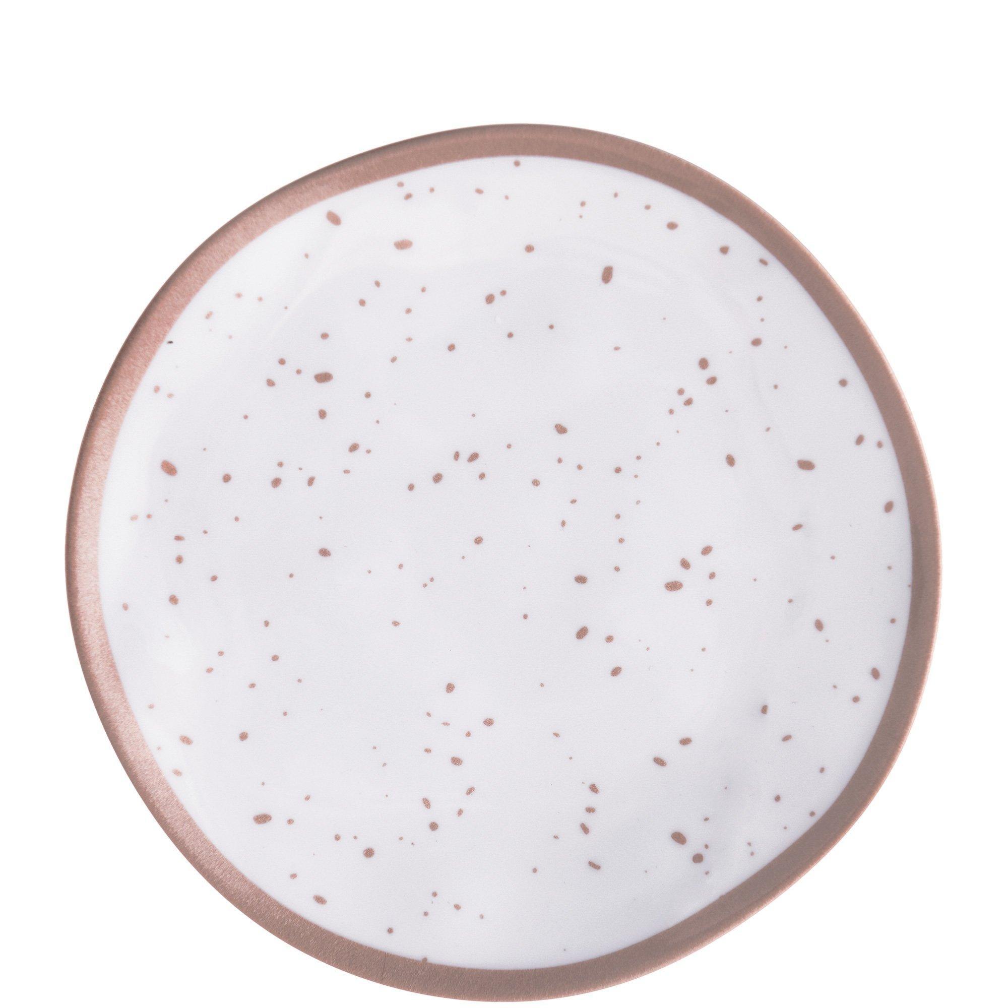 White With Speckles Melamine Dessert Plate, 8.3in
