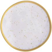 White With Speckles Melamine Dinner Plate, 10.5in