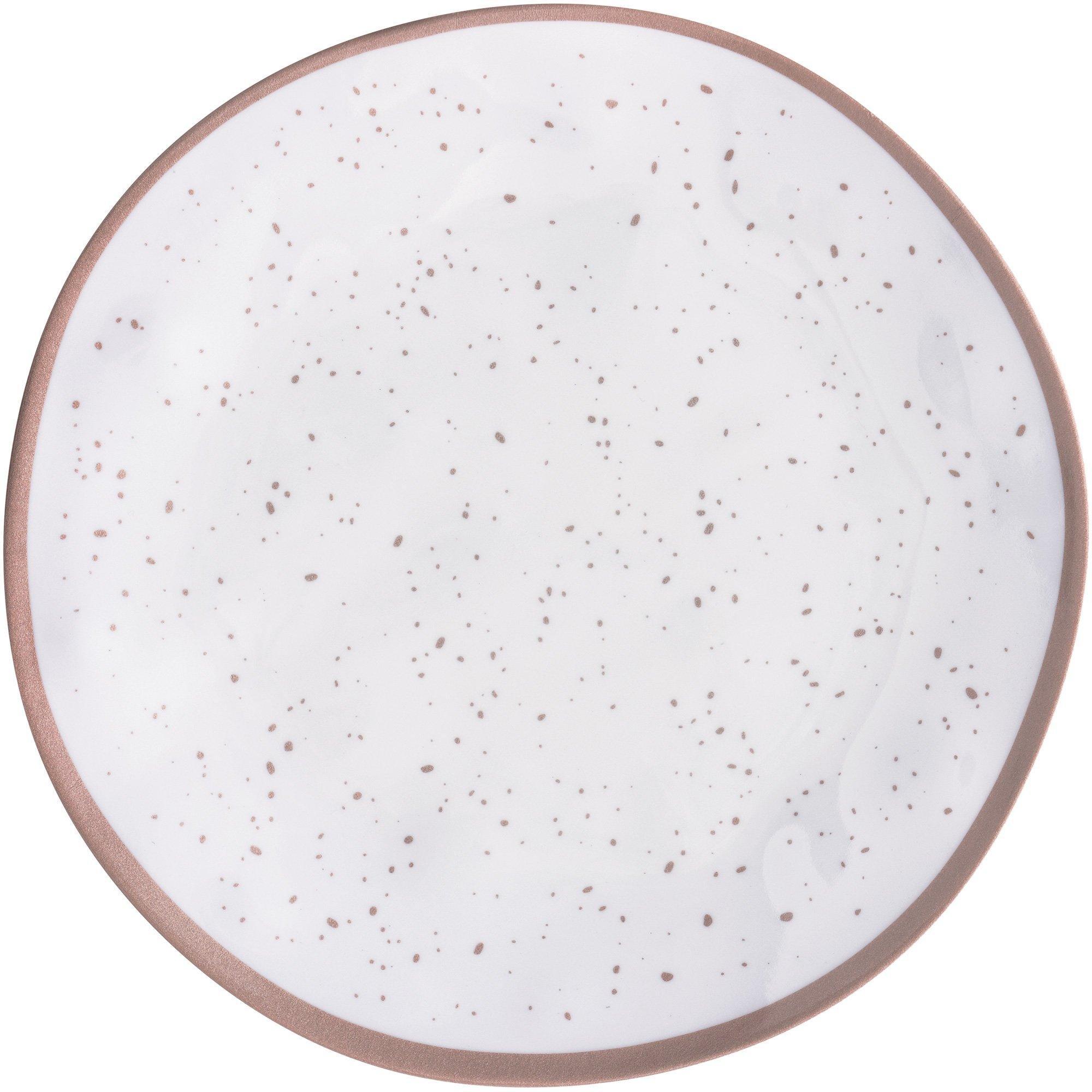 White With Speckles Melamine Dinner Plate, 10.5in