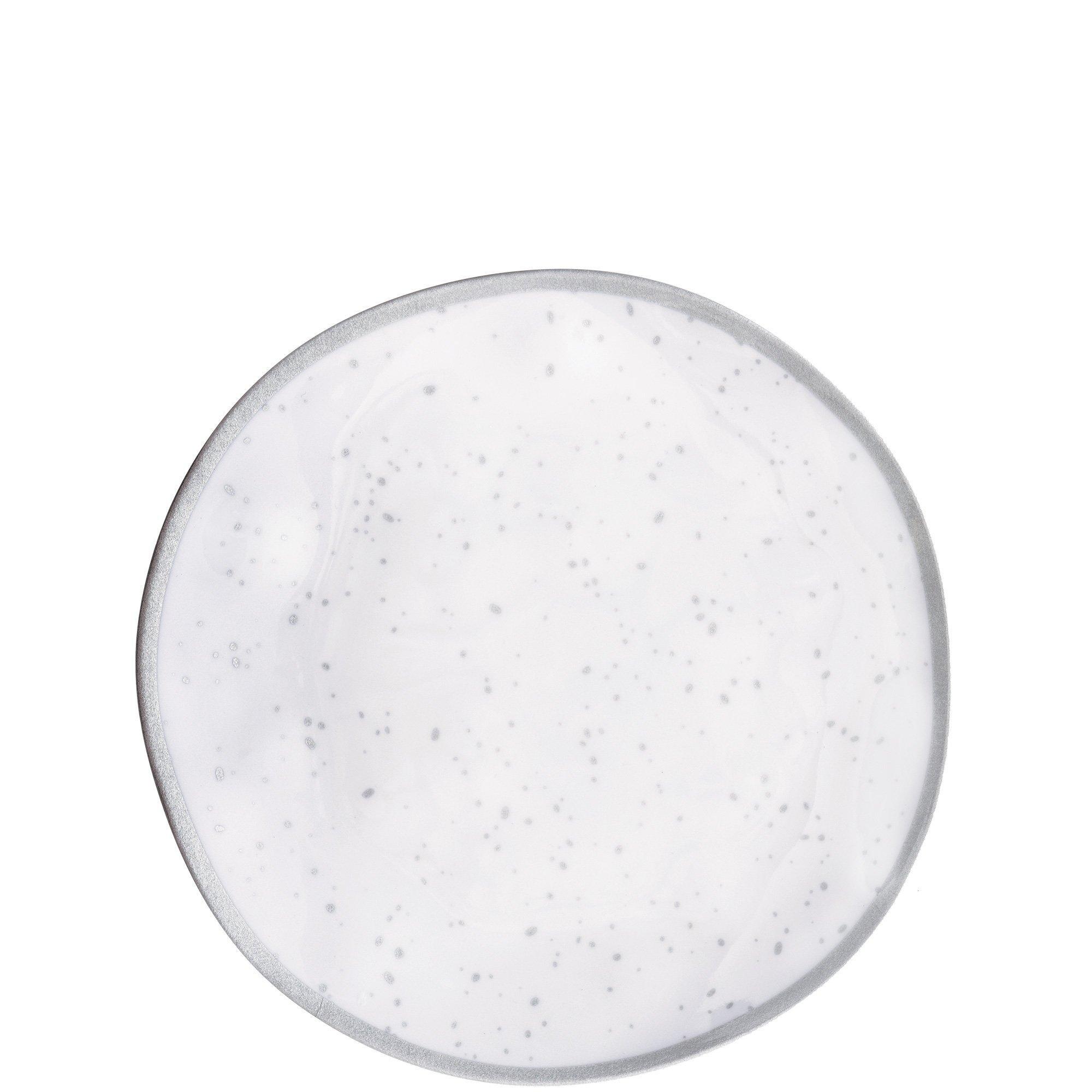 White With Silver Speckles Melamine Dessert Plate, 6.25in Party City