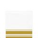 Gold Striped Border Premium Paper Beverage Napkins, 5in, 40ct
