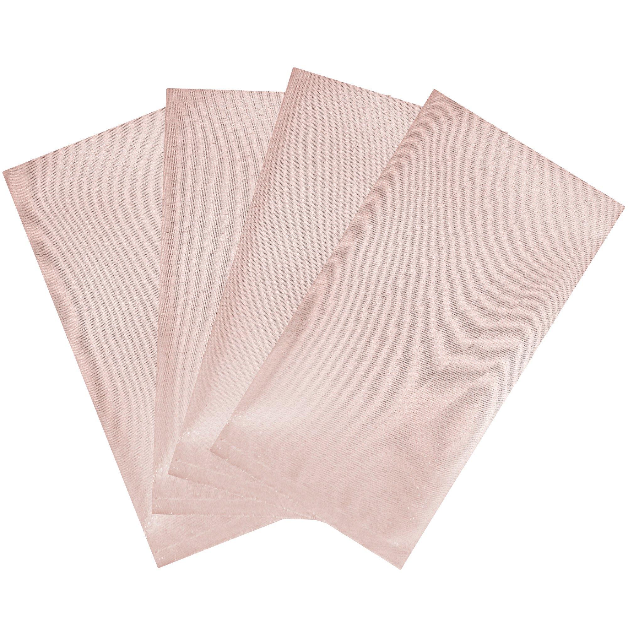 Metallic Rose Gold Premium Fabric Napkins, 3.75in x 9.5in, 4ct