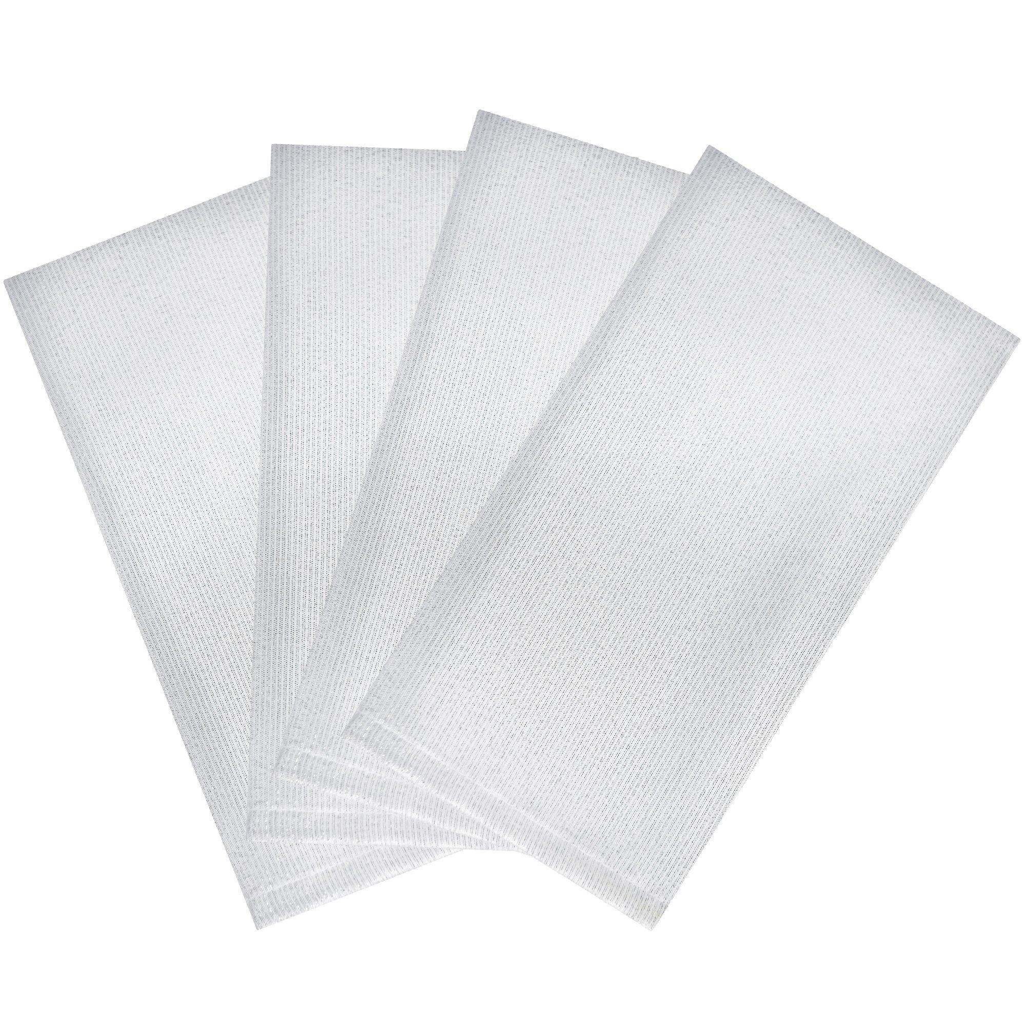 5 Pack Silver Striped Satin Cloth Napkins, Wrinkle-Free Reusable Dinner  Napkins 20X20