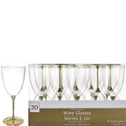 Clear Premium Plastic Wine Glasses with Stems, 7oz, 20ct