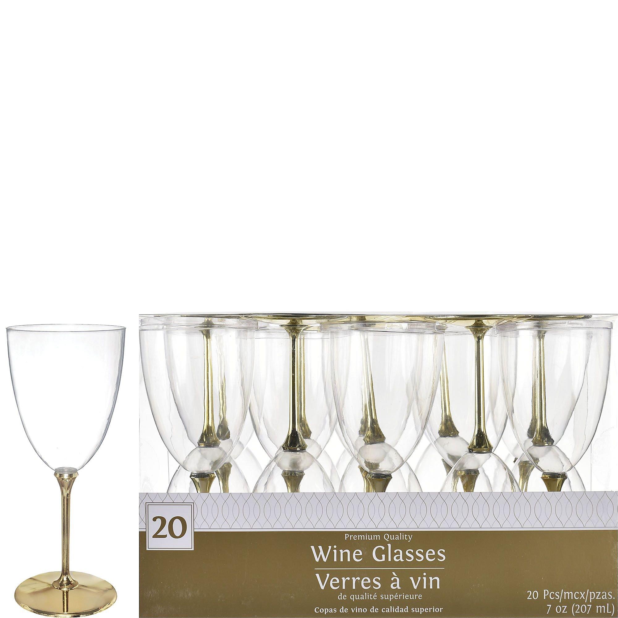 Autumn Colored Gold Stem Wine Glass