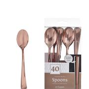 Rose Gold Premium Plastic Spoons, 40ct
