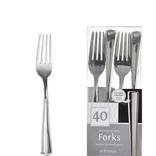 Silver Premium Plastic Forks, 40ct