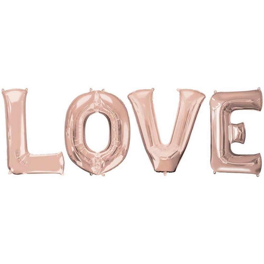 Rose Gold Love Balloon Phrase, 34in Letters