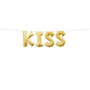 Gold Kiss Balloon Phrase, 13in Letters