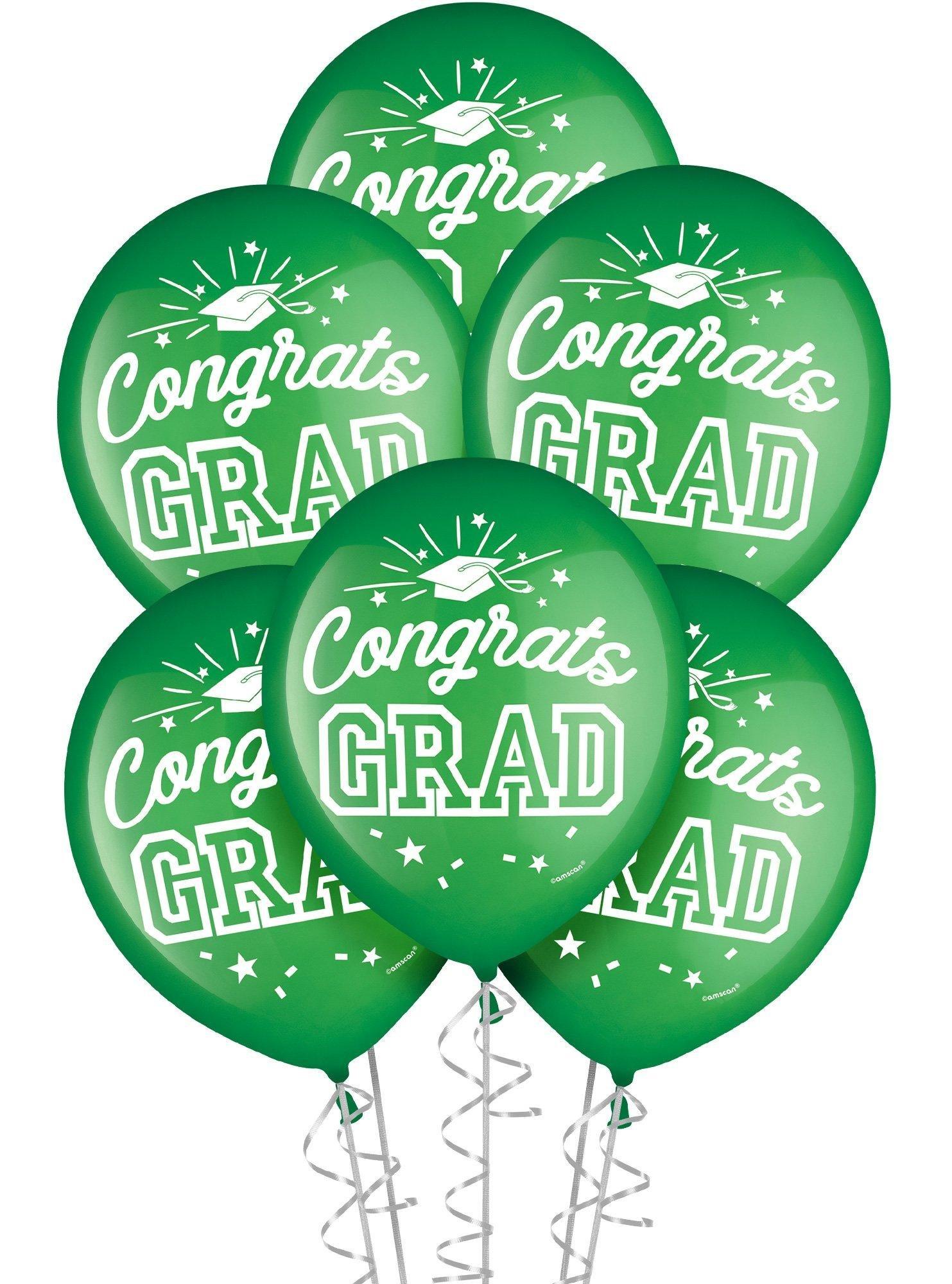 Graduation Party Outdoor Decorations Kit with Banners, Balloons, Yard Signs - Green 2024 Congrats Grad