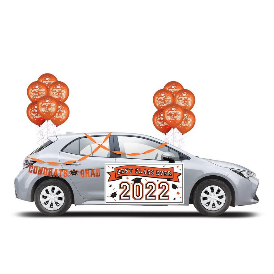 Orange 2022 Congrats Graduation Parade Car Decorating Kit