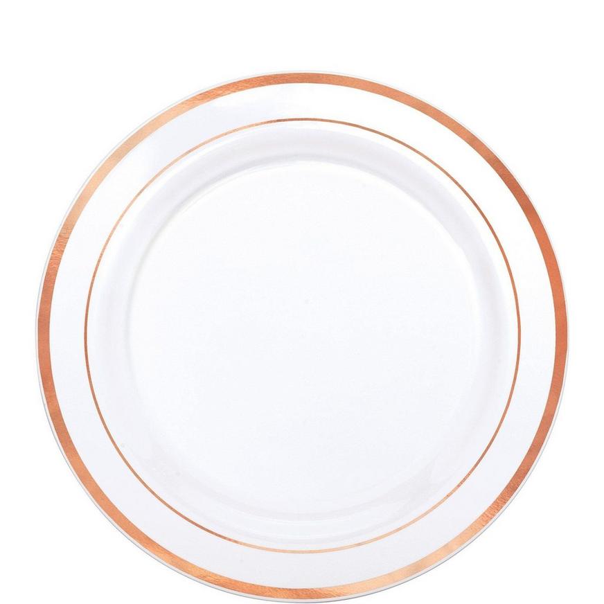 Rose Gold-Trimmed White Premium Tableware Kit for 20 Guests