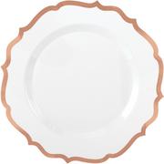 Rose Gold-Trimmed Ornate White Premium Tableware Kit for 20 Guests