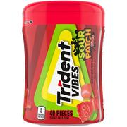 Trident Vibes Sour Patch Kids Redberry Sugar-Free Gum Bottle, 40pc