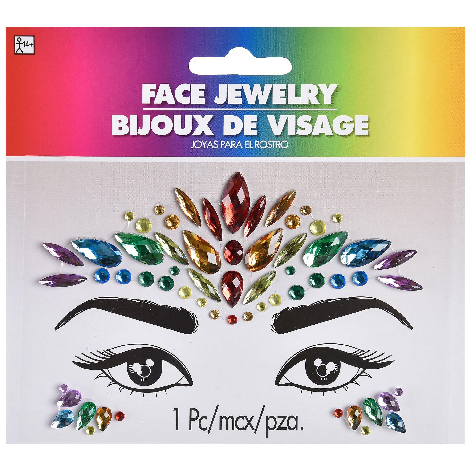 Face Gems 6 Sets Face Jewels Self-Adhesive Rhinestones Stickers