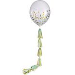 1ct, 24in, Baby Blue Confetti Balloon with Tassel Tail