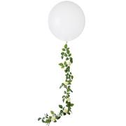 1ct, 24in, White Latex Balloon with White Floral Tail