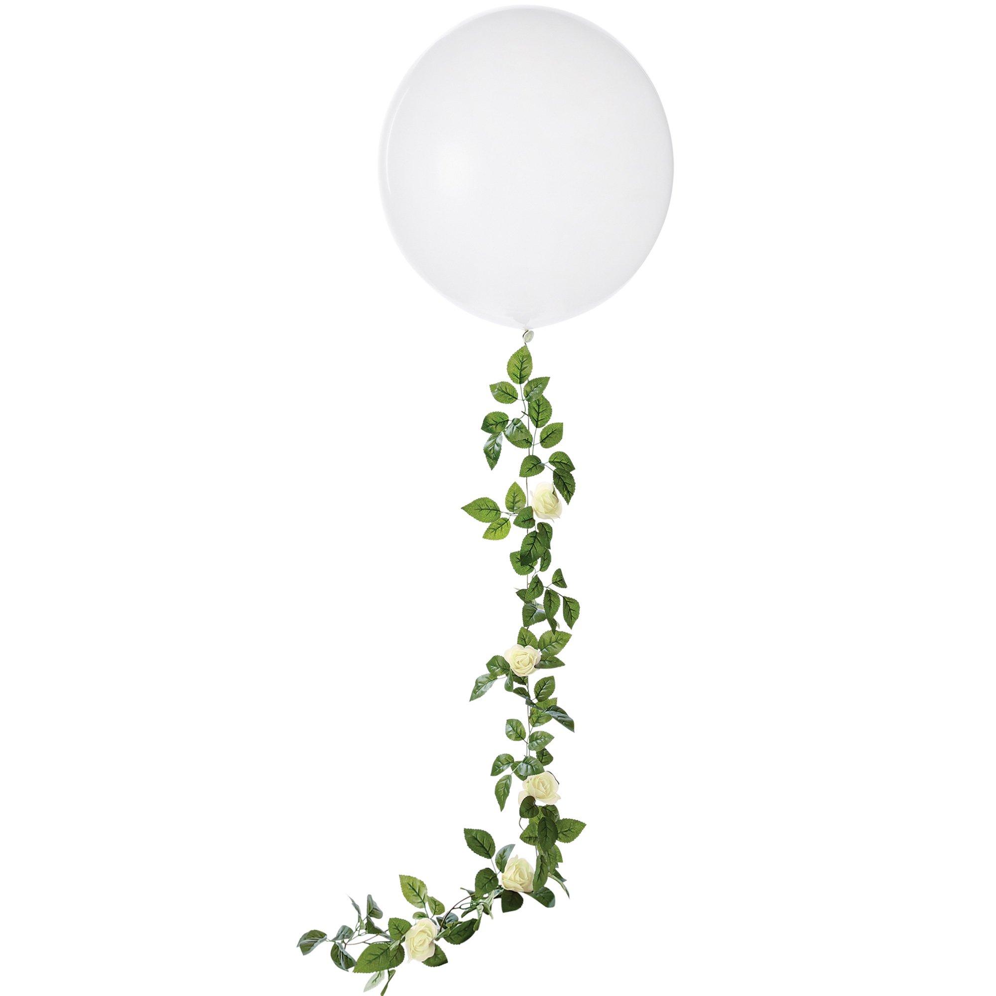 1ct, 24in, Latex Balloon with Floral Tail