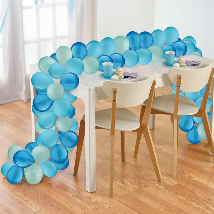 Aqua Blue Latex Balloon Table Runner Kit, 12ft 