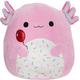 Squishmallows Pink Axolotl Plush with Balloon, 12in