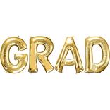 Gold Grad Balloon Phrase, 34in Letters