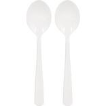 White Plastic Serving Spoons, 9.5in, 2ct