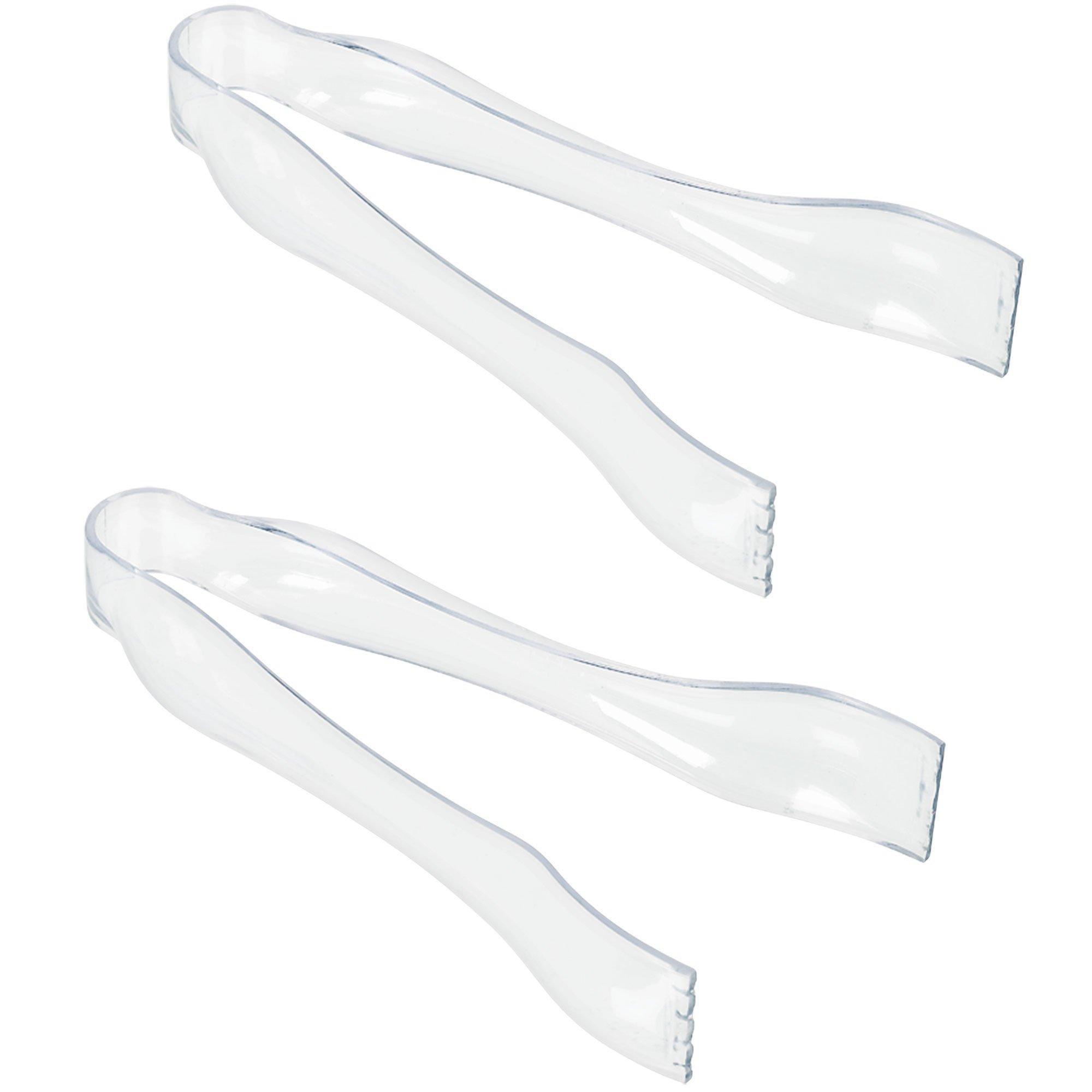 Mini Clear Plastic Tongs, 6.25in, 2ct