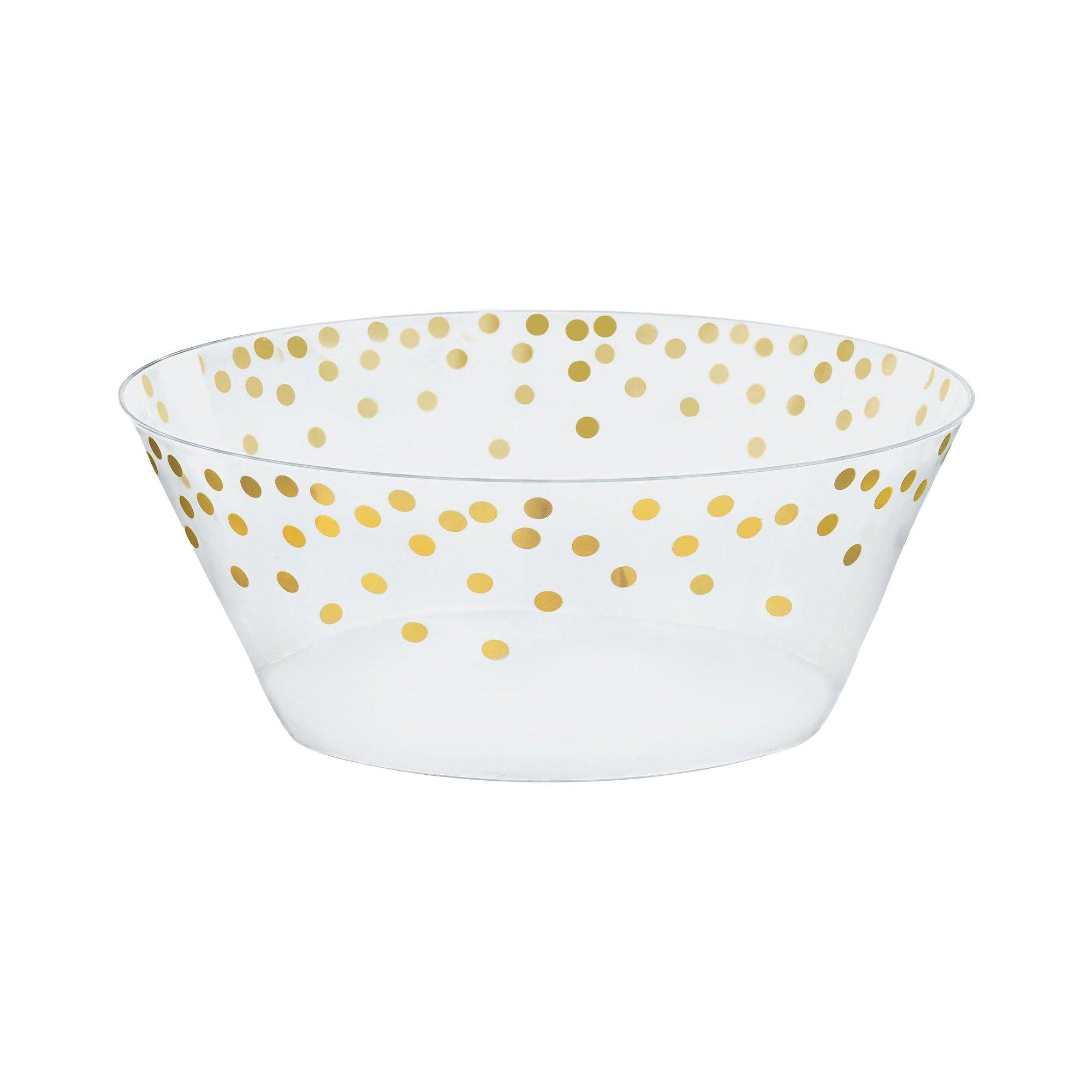 Metallic Polka Dots Plastic Serving Bowl, 6in