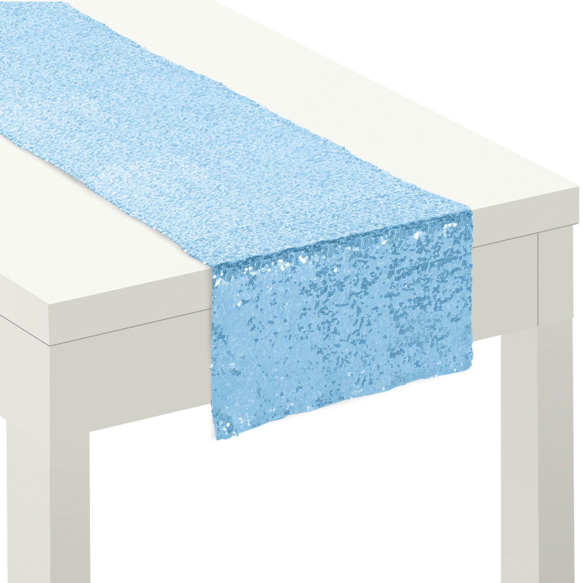 Blue Sequin Table Runner, 13in x 72in - Oh Baby! Boy