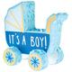 Mini Oh Baby! Boy Carriage Baby Shower Pinata Decoration, 6.3in x 7in