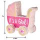 Mini Oh Baby! Girl Carriage Baby Shower Pinata Decoration, 6.3in x 7in