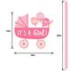 Oh Baby! Girl Carriage Baby Shower Plastic Yard Sign, 15in x 25in