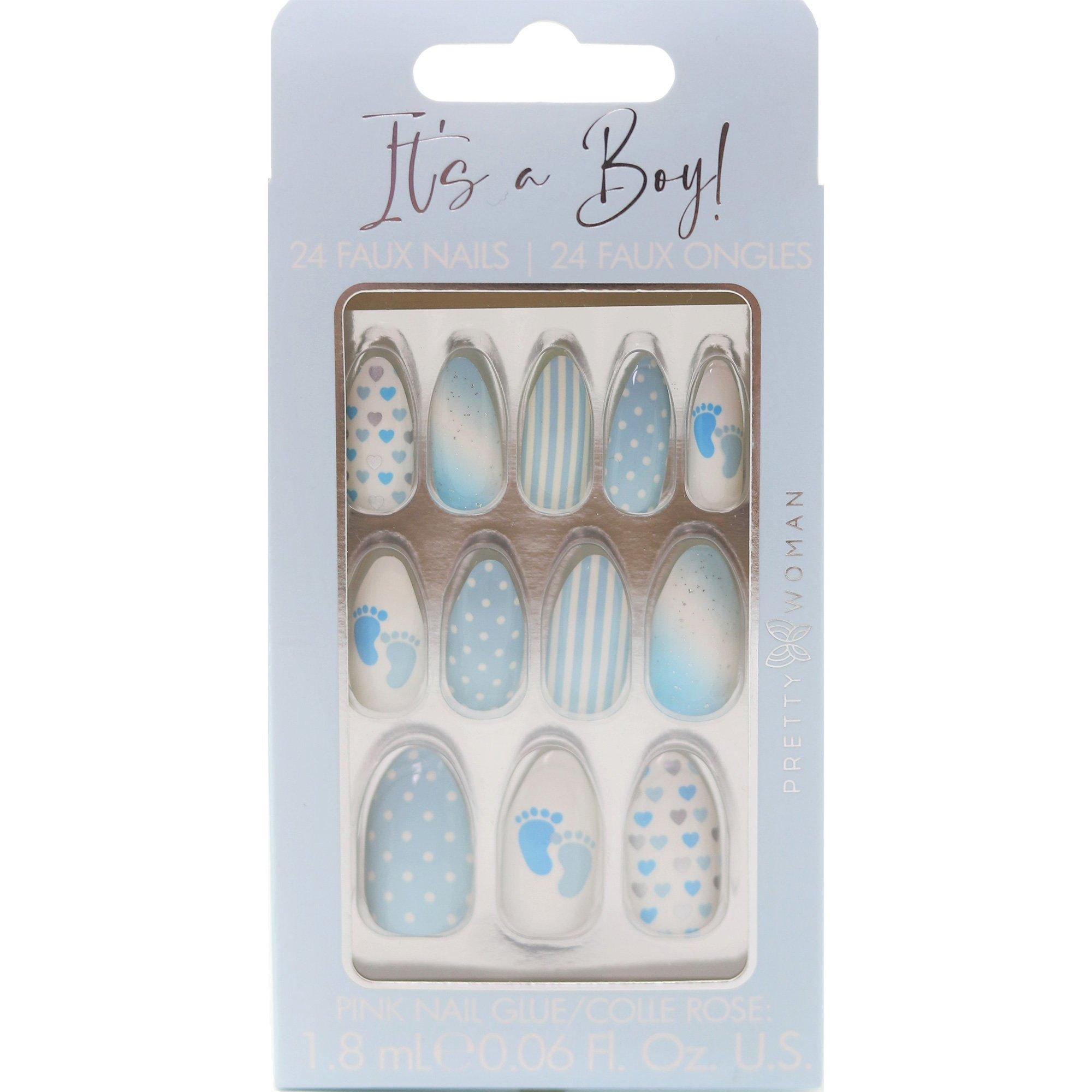 It's a Boy! Baby Shower Faux Nail Set, 24pc