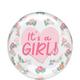 It's a Girl Floral Plastic Balloon, 18in - Clearz™