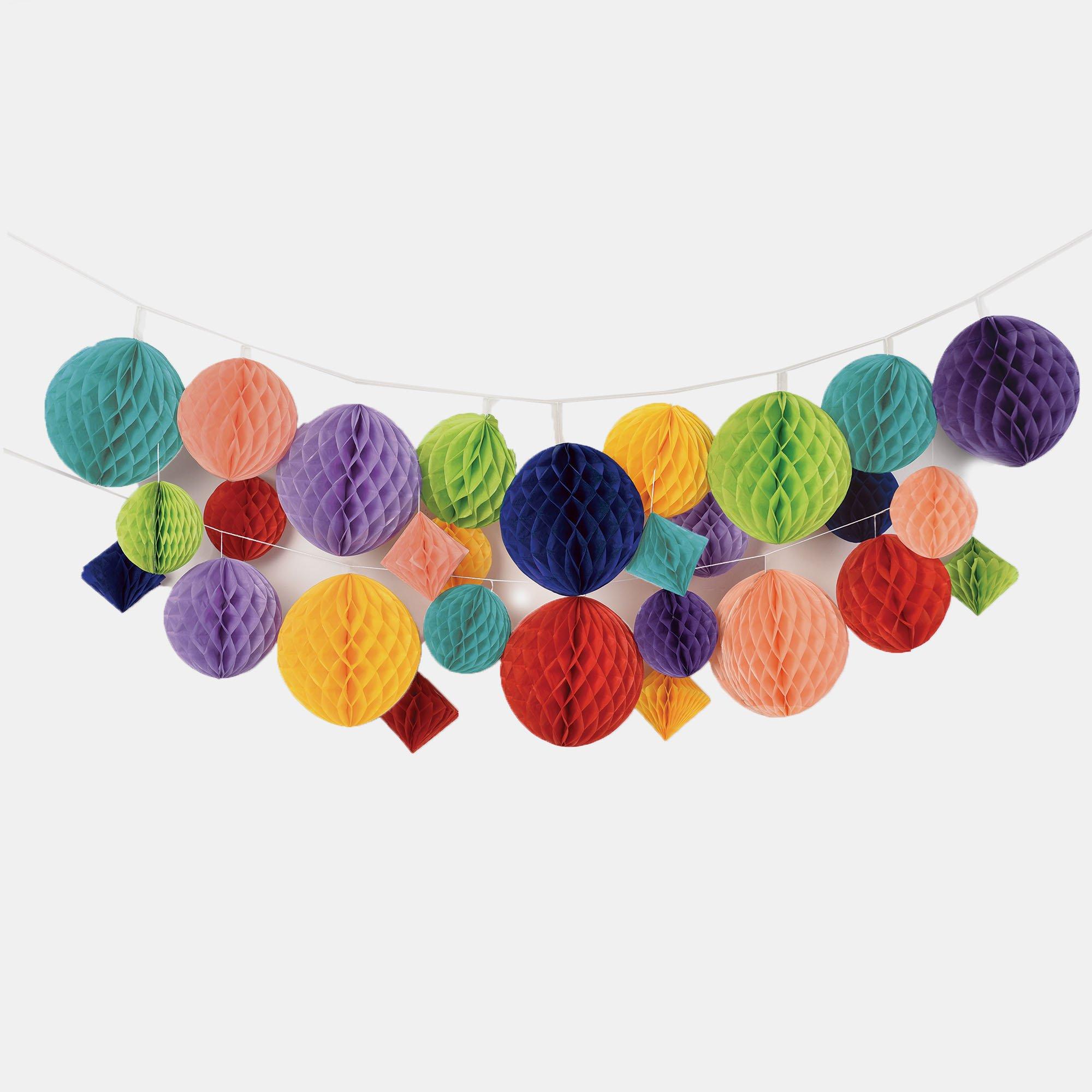 Hanging Honeycomb Decorations, Party Decor, 6 Pieces