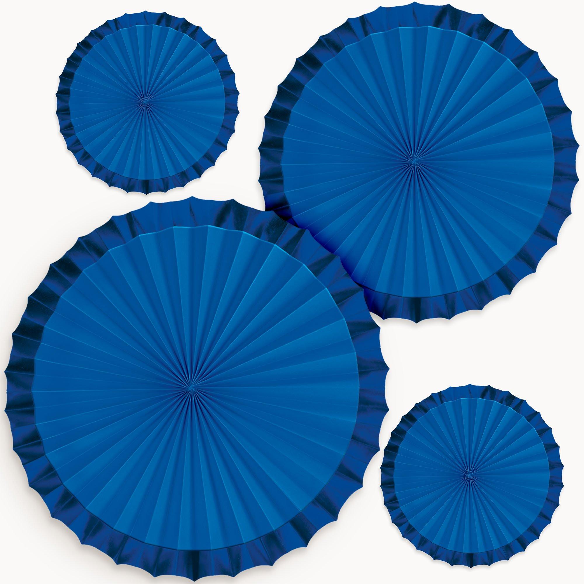 Blue Birthday Decorations Set Happy Birthday Banner Confetti Balloons Paper  fans