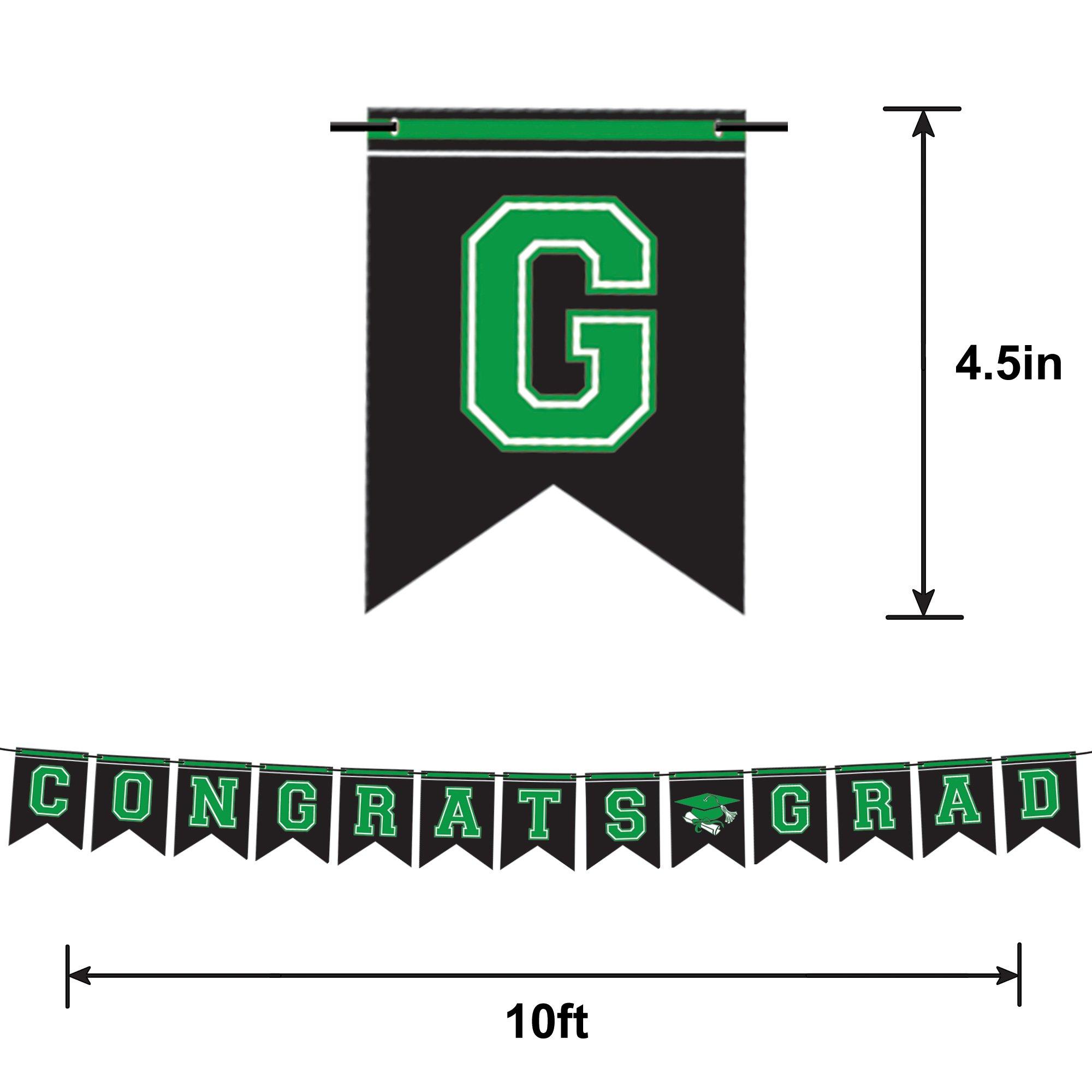 Black & Congrats Grad Cardstock Pennant Banner, 10ft