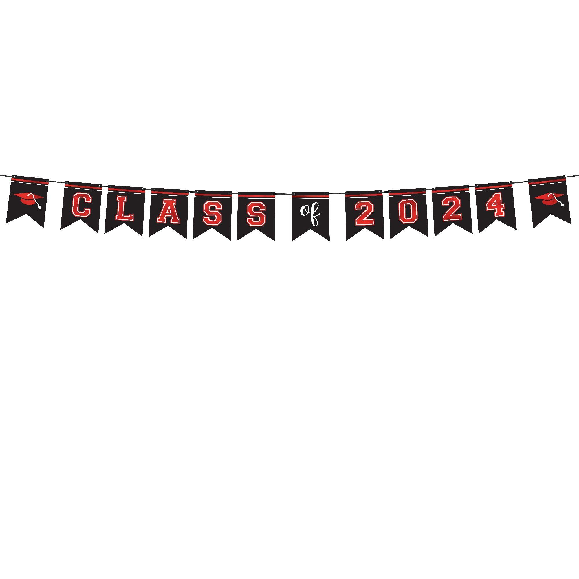 Class of 2024 Cardstock Pennant Banner, 12ft