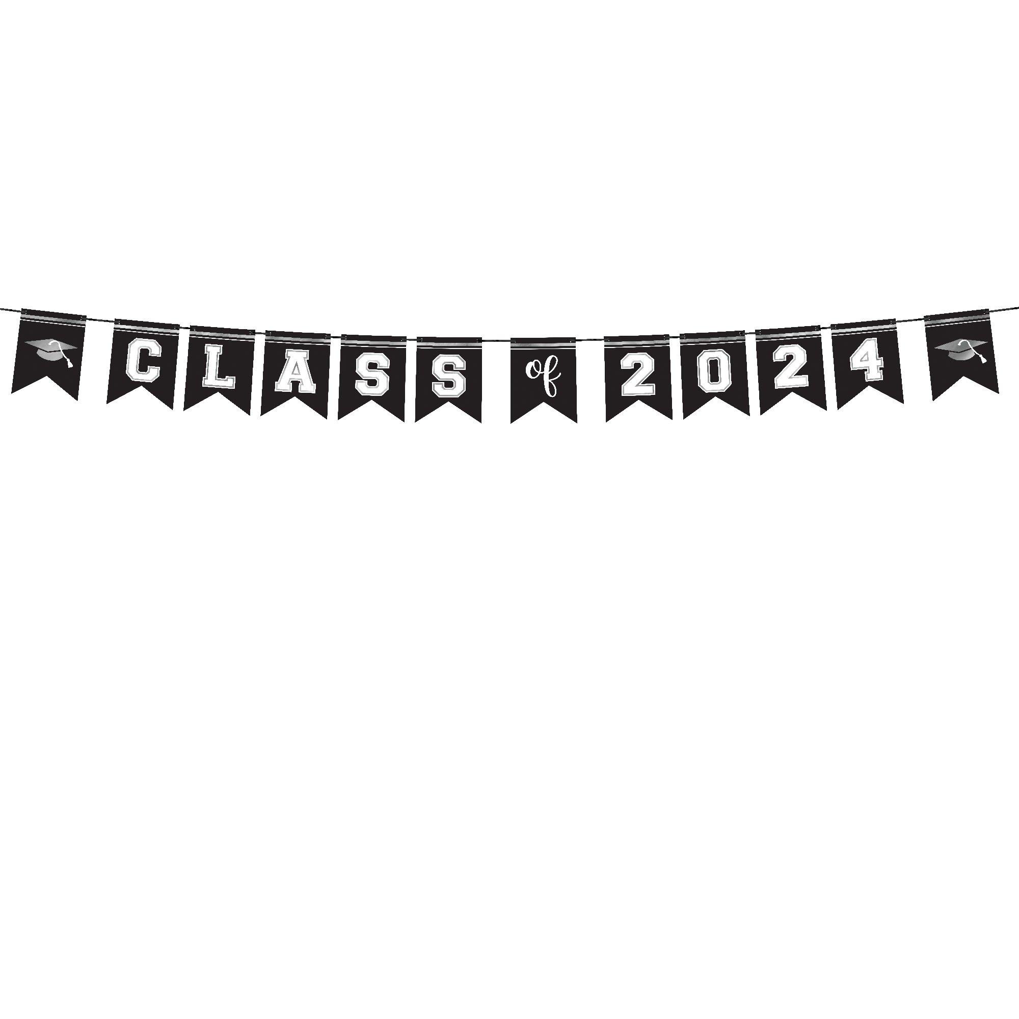 White Class of 2023 Graduation Cardstock Pennant Banner, 12ft