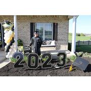 Black 2023 Graduation Year Plastic Yard Sign Kit, 4pc