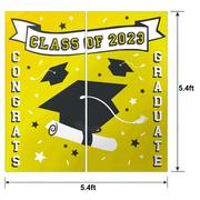 Yellow Class of 2023 Graduation Plastic Scene Setter, 5.4ft  x 5.4ft